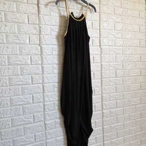 Amour de pin-up draped jumpsuit gold straps‎